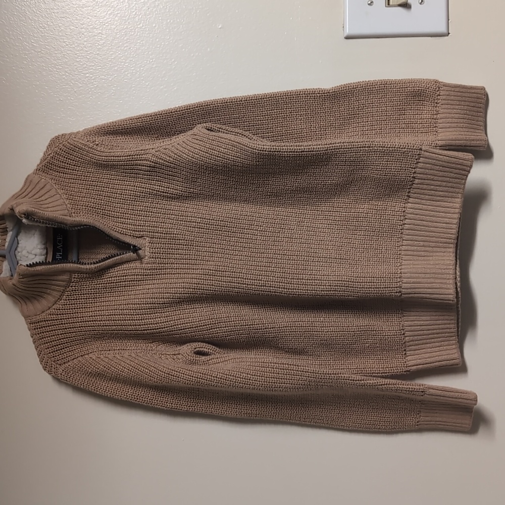 Children's Place NWT Cork Brown Sweater With‎ Fur On Inside Collar Size Small